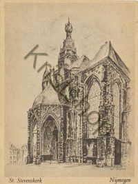 Nijmegen - tekening St Stevenskerk  [002-4204