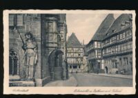 Halberstadt - Holzmarkt u Rathaus mit Roland   [KRST006-0256