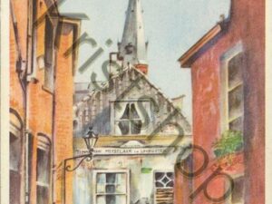 Den Haag - In het Noordeinde - Orgineel Aquarel door George Schulein   [001-0385