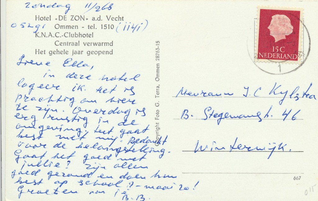 KRST001-2515_1.jpg Ommen - Hotel DE ZON ad Vecht [001-2515 - Afbeelding 2