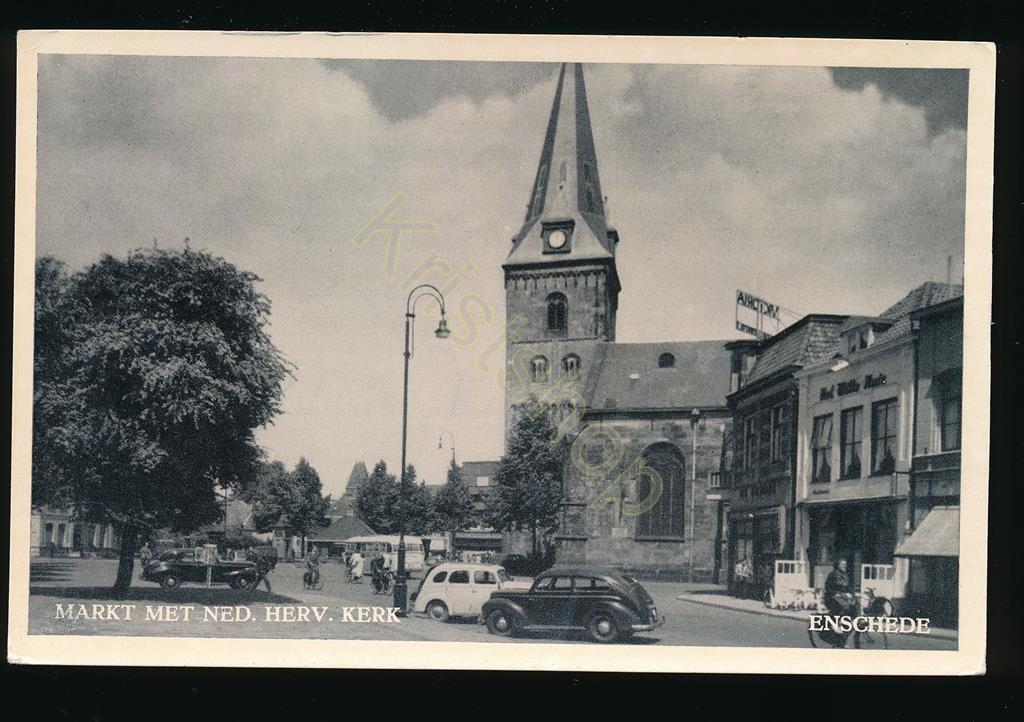 KRST001-3309_0.jpg Enschede - Markt met NedHervKerk [001-3309