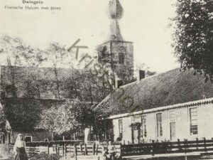 Dwingelo - Fransche Huizen met toren (repro) [001-4837