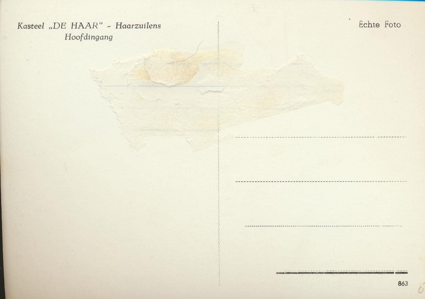 KRST001-6423_1.jpg Kasteel De HAAR - Haarzuilens [001-6423 - Afbeelding 2