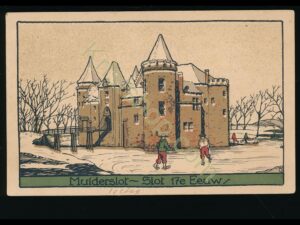 Muiden - Muiderslot - Pentekening   Slot 17e Eeuw [002-0089