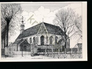 Zwijndrecht -  OudeKerk - naar W vd Burgh - pentekening  [002-0229