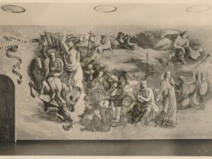 Hilversum - KRO-Studio Wandschildering Charles Eyck [002-0476