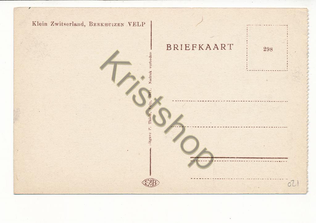 KRST002-0621_1.jpg Velp - Klein Zwitserland - Beekhuizen [002-0621 - Afbeelding 2