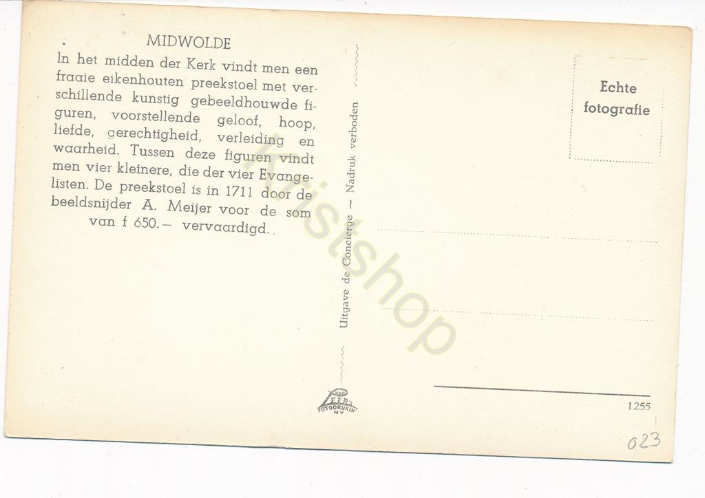 KRST002-2323_1.jpg Midwolde - Preekstoel Kerk [002-2323 - Afbeelding 2