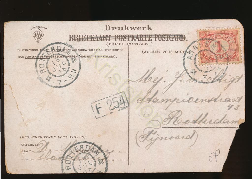 KRST002-2670_1.jpg Oosterbeek - Drielsche Veer - Koeien op de Veer - (beschadigd) [002-2670 - Afbeelding 2
