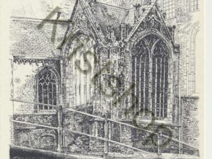Delft - tekening Achterzijde Oude Kerk [002-4214