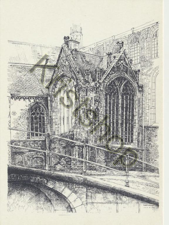 KRST002-4214_0.jpg Delft - tekening Achterzijde Oude Kerk [002-4214