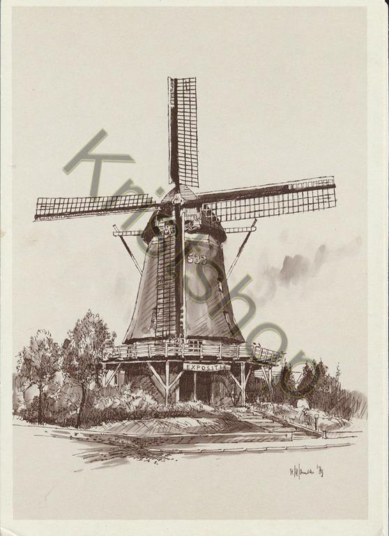 KRST002-4591_0.jpg Hardenberg - De Oellemölle - molen - pentekening [002-4591