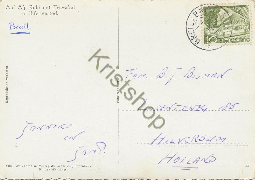 KRST004-0205_1.jpg Auf Alp Rubi mit Friesaltal [004-0205 - Afbeelding 2