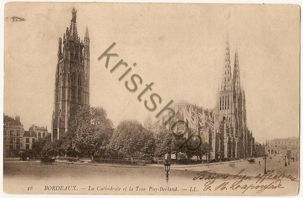 KRST004-0569_0.jpg Bordeaux - La Cathédrale et la tour Puy-Berland [004-0569