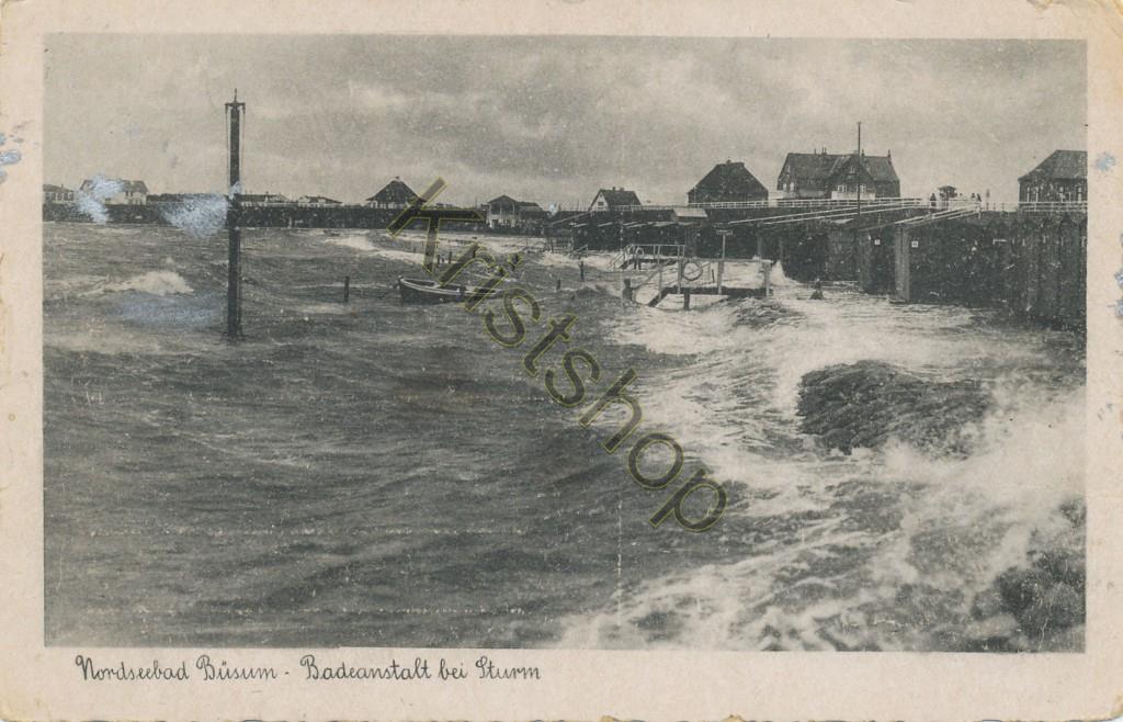 KRST004-1015_0.jpg Nordseebad Büsum - Badeanstalt bei Sturm [004-1015