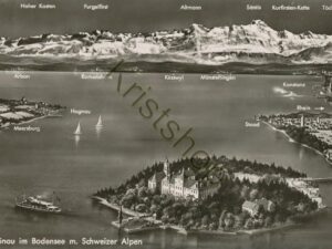 Insel Mainau im Bodensee m Schweizer Alpen [004-1331