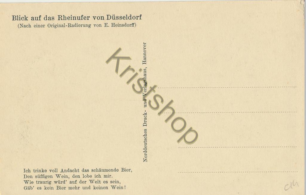 KRST004-1914_1.jpg Blick auf das Rheinufer von Düsseldorf [004-1914 - Afbeelding 2