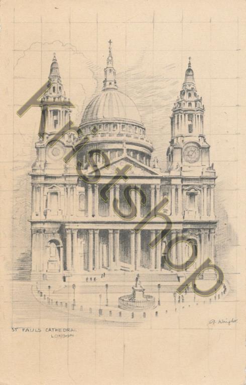 KRST004-3327_0.jpg London - St. Pauls Cathedral [004-3327 (Pencil Sketch)