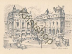 London - Piccadilly Circus  [004-3336  (Pencil Sketch)