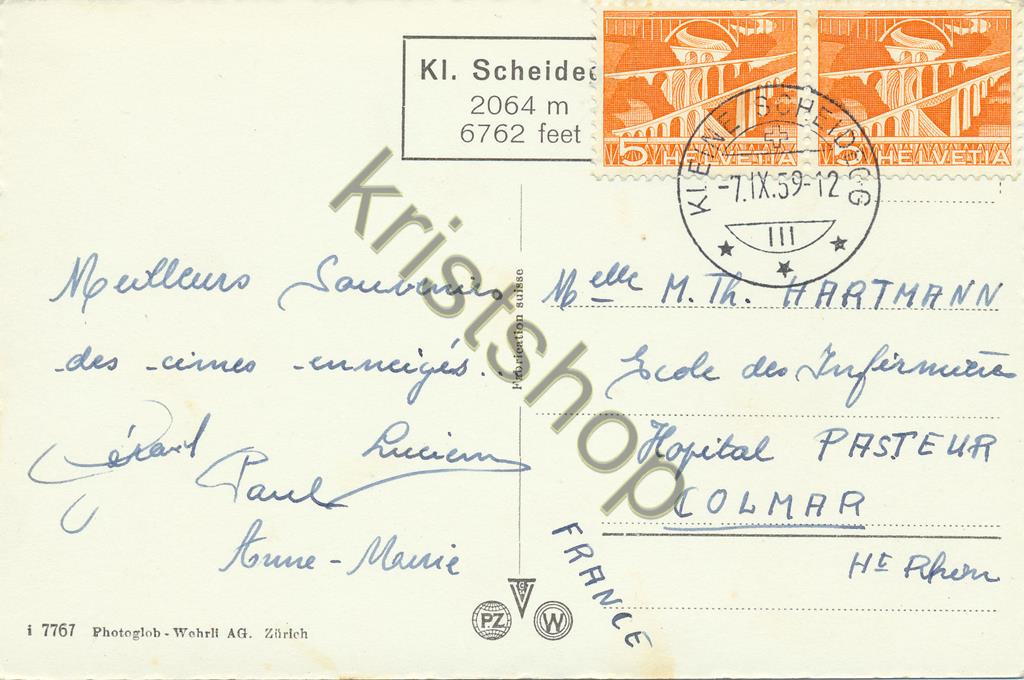 KRST004-5259_1.jpg Kleine Scheidegg mit Eiger, Münch und Jungfrau [004-5259 - Afbeelding 2