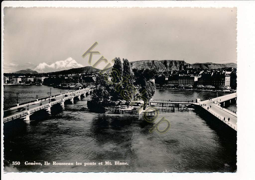 KRST004-7385_0.jpg Genève - Ile Rousseau les Ponts et Mt Blanc [004-7385