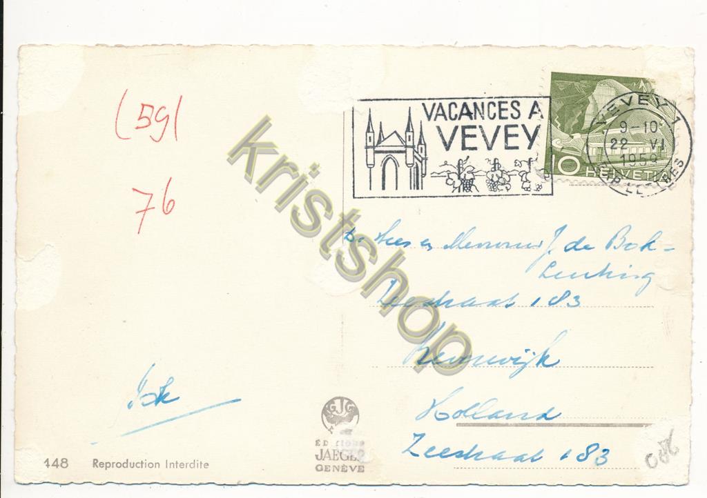 KRST004-7886_1.jpg Lausanne - Rue Central et la Cathédrale [004-7886 - Afbeelding 2