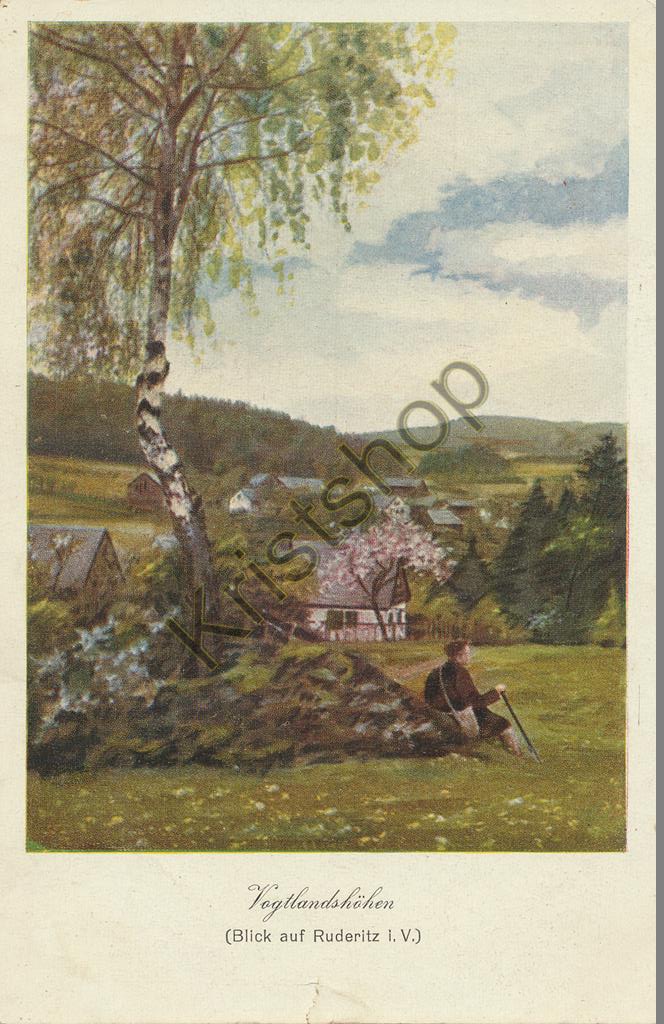 KRST005-0169_0.jpg Vogtlandshöhen - Blick auf Ruderitz i V [005-0169