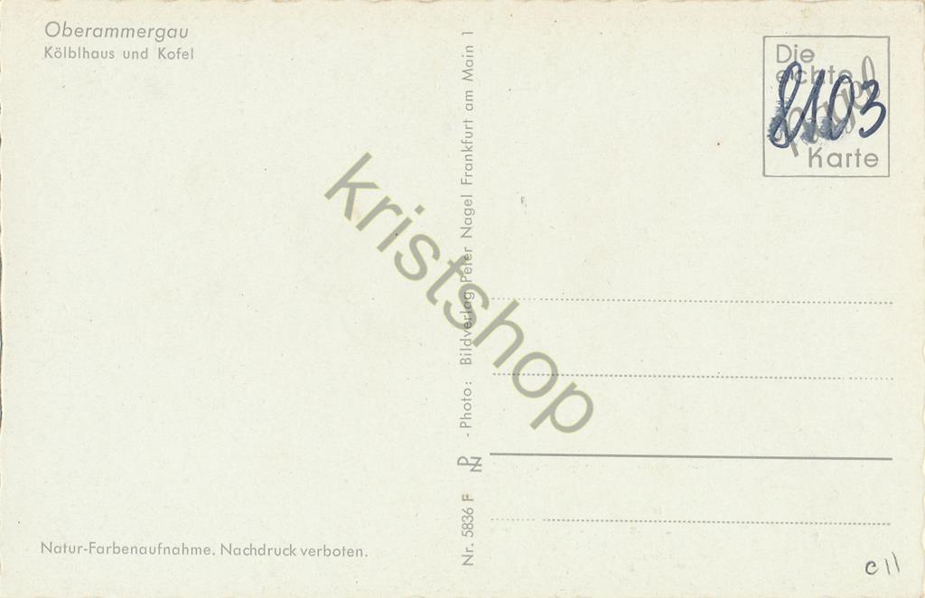 KRST005-1911_1.jpg Oberammergau - Kölblhaus und Kofel [005-1911 - Afbeelding 2