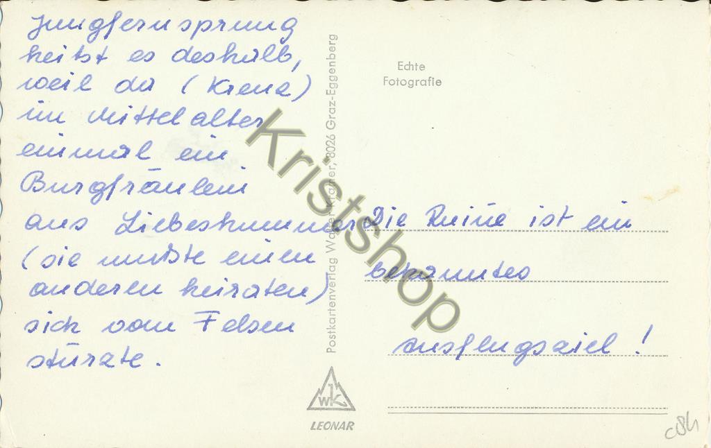 KRST005-2684_1.jpg Burgruine Gösting und Jungfernsprung bei Graz [005-2684 - Afbeelding 2