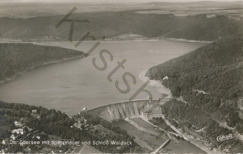 KRST005-3168_0.jpg Der Edersee mit Spermauer und Schloß Waldeck [005-3168
