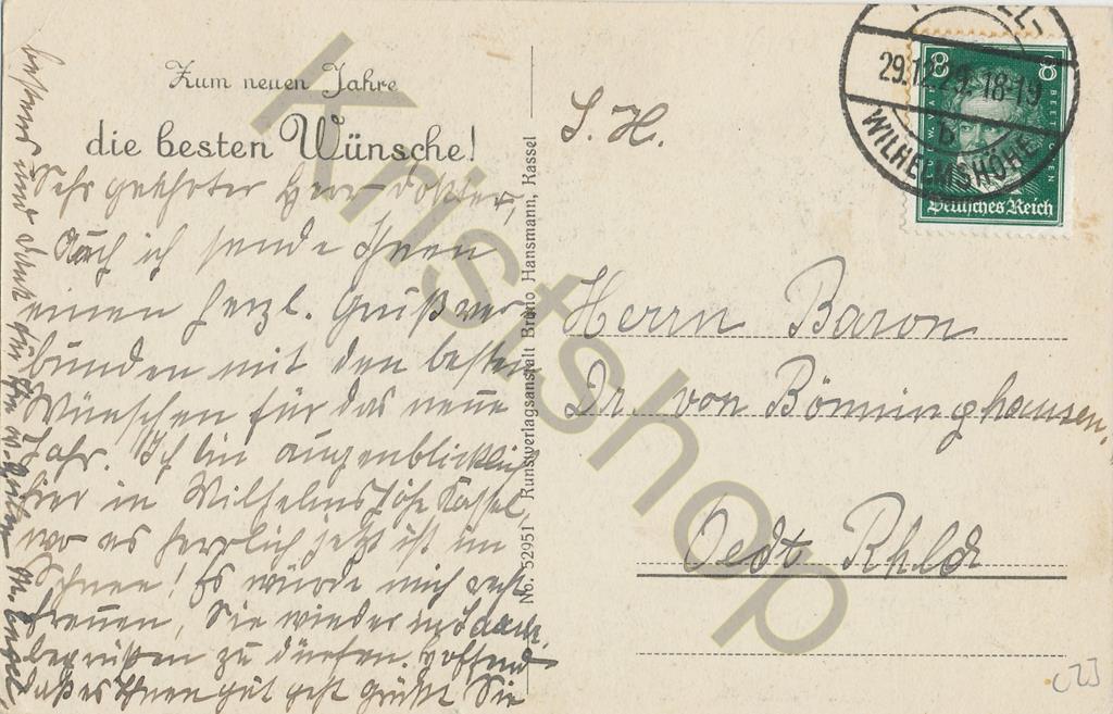 KRST005-3223_1.jpg Wilhelmshöheim im Schnee - Herkules u Kaskaden [005-3223 - Afbeelding 2