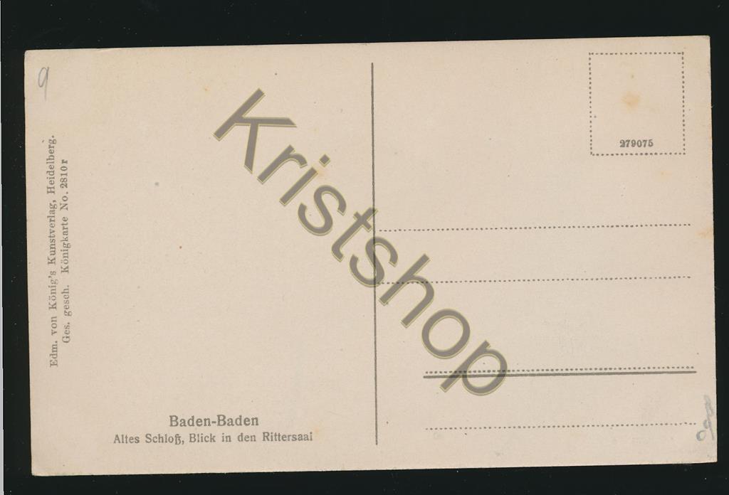 KRST005-3598_1.jpg Baden-Baden - Altes Schloß - Blick in den Rittersaal [005-3598 - Afbeelding 2