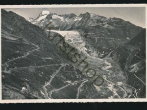 Rhonegletscher mit Gletsch und furkastrasse [005-4187