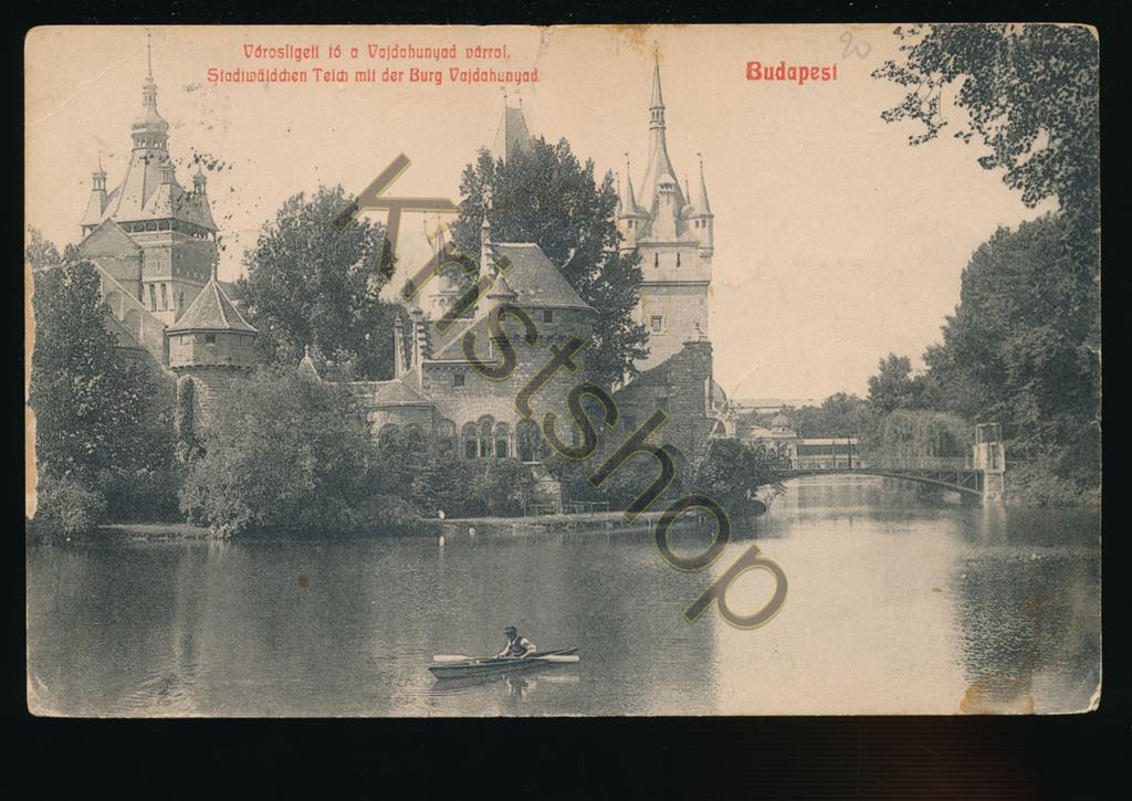 KRST005-4749_0.jpg Budapest - Stadtwäldchen Teich mit der Burg Vajdahunyad [005-4749