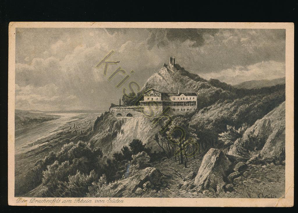 KRST006-0220_0.jpg Der Drachenfels am Rhein von Süden [006-0220