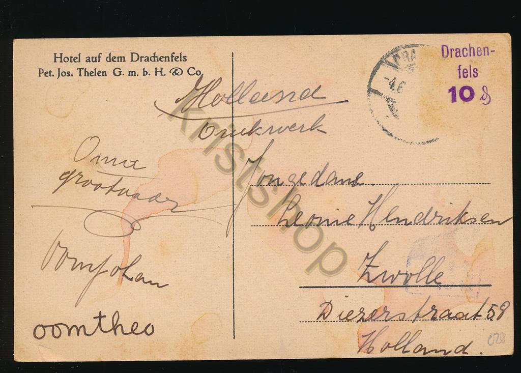 KRST006-0220_1.jpg Der Drachenfels am Rhein von Süden [006-0220 - Afbeelding 2