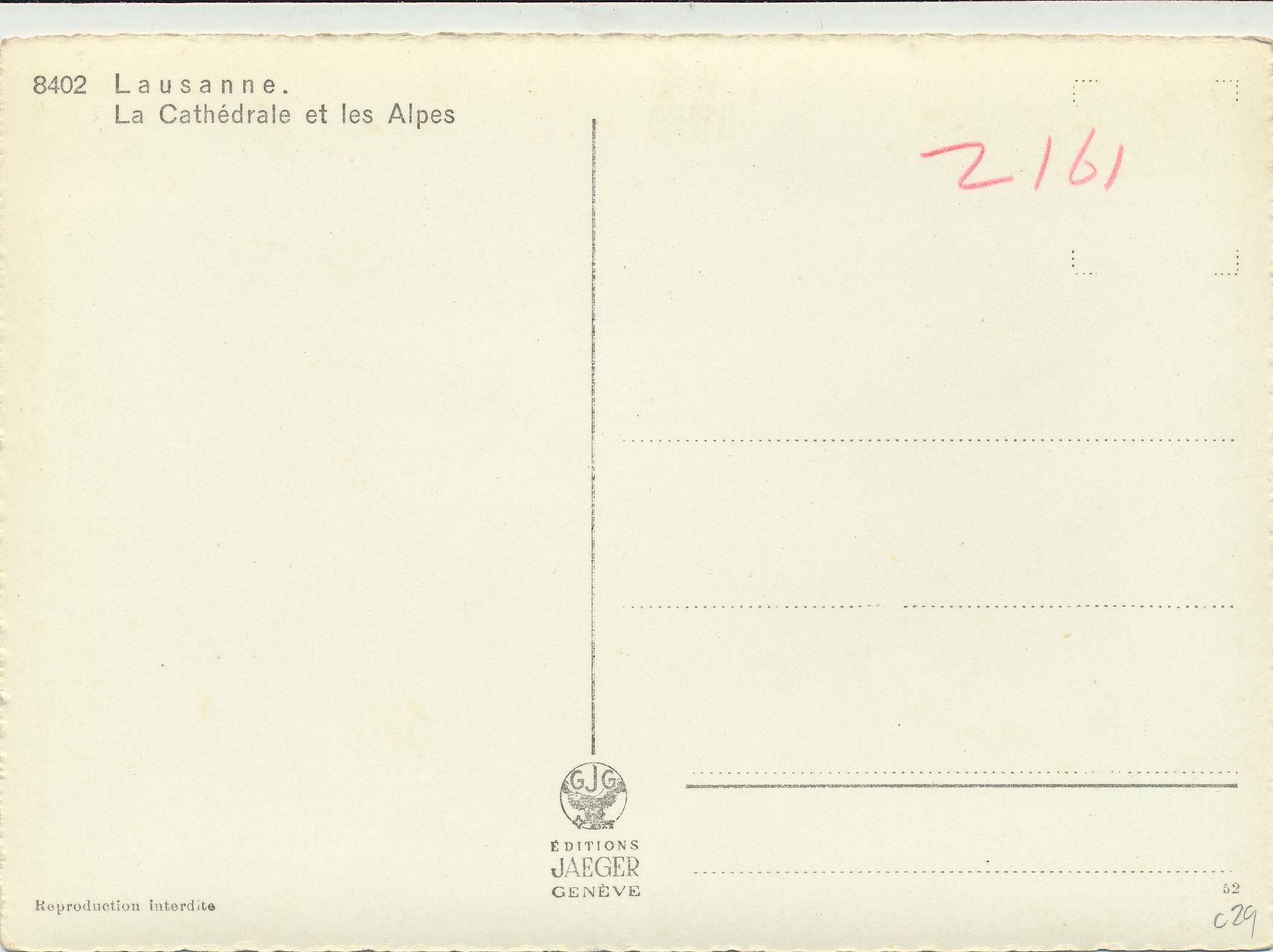 KRST006-2329_1.jpg Lausanne - La Cathédrale et les Alpes [006-2329 - Afbeelding 2