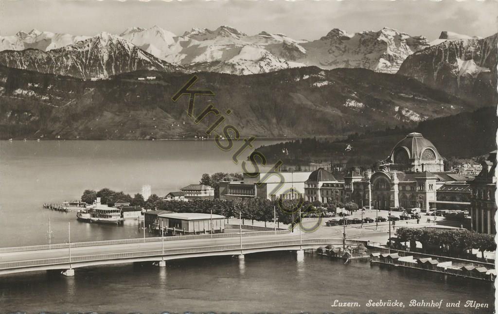 KRST006-3029_0.jpg Luzern - Seebrücke, Bahnhof und Alpen [006-3029