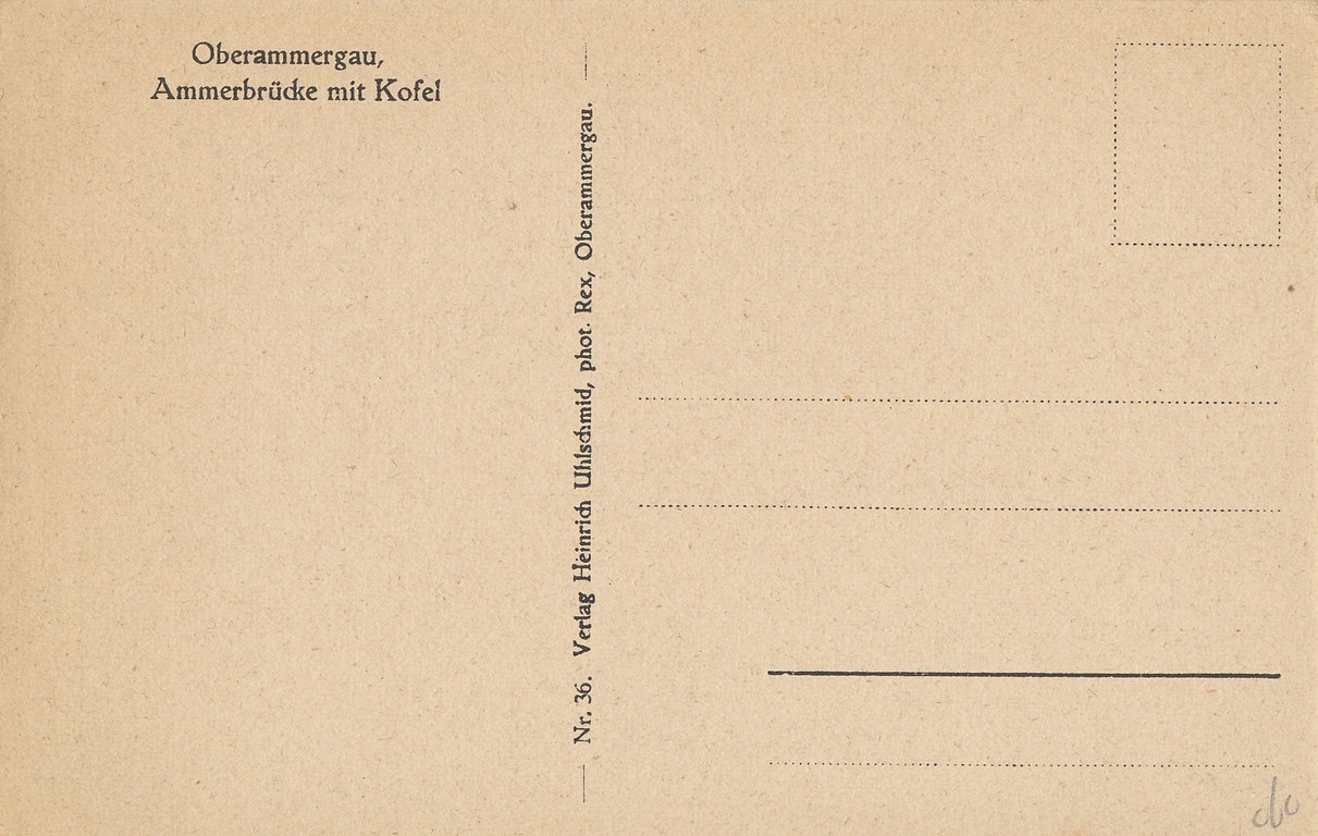 KRST006-3660_1.jpg Oberammergau - Ammerbrücke mit kofel [006-3660 - Afbeelding 2
