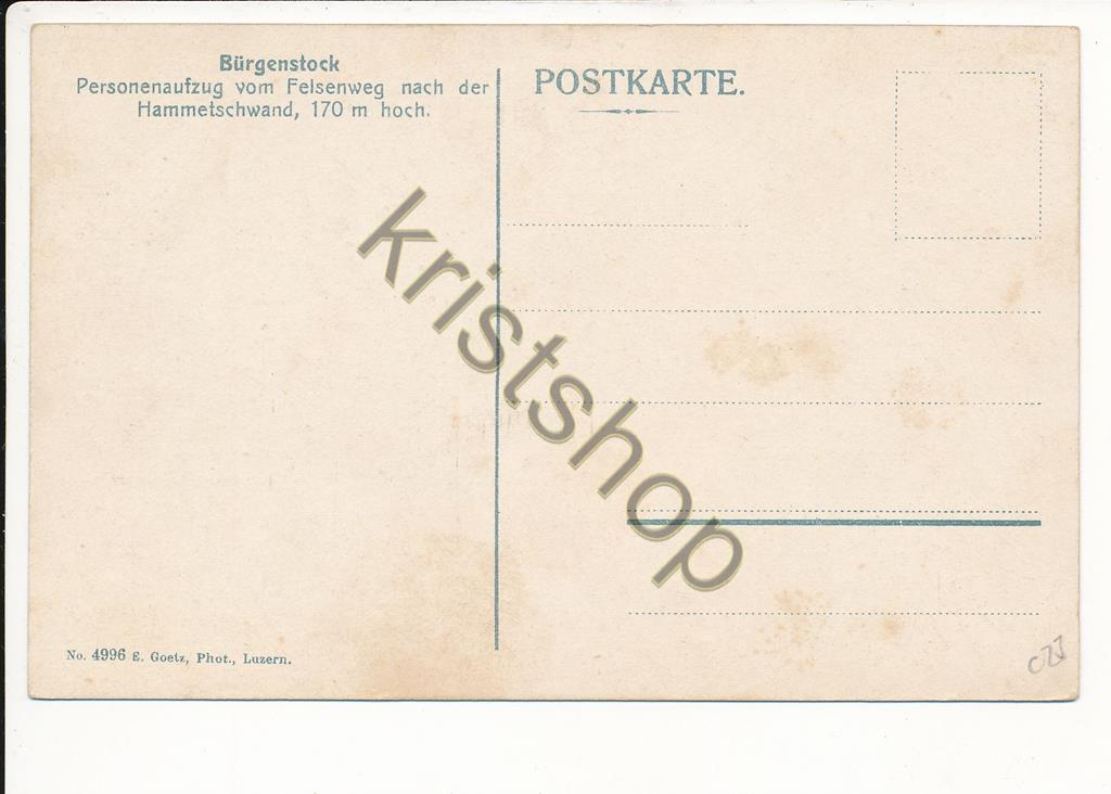 KRST006-3823_1.jpg Bürgenstock - Personenaufzug vom Felsenweg nach der Hammetschwand [006-3823 - Afbeelding 2