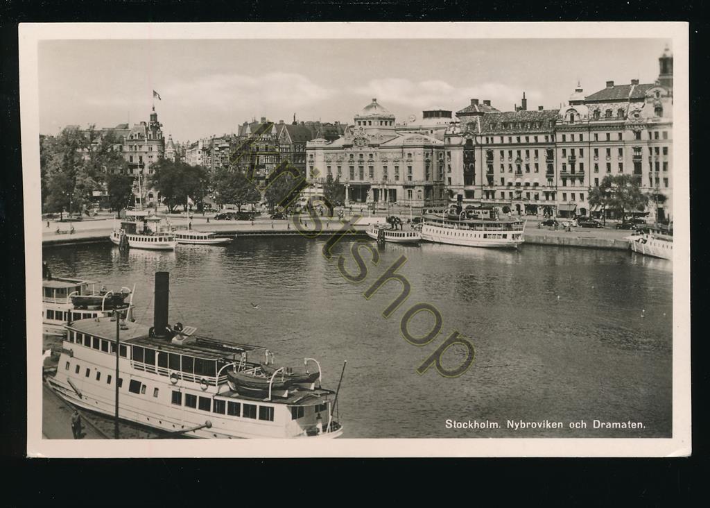 KRST006-4203_0.jpg Stockholm - Nybroviken och Dramaten [006-4203