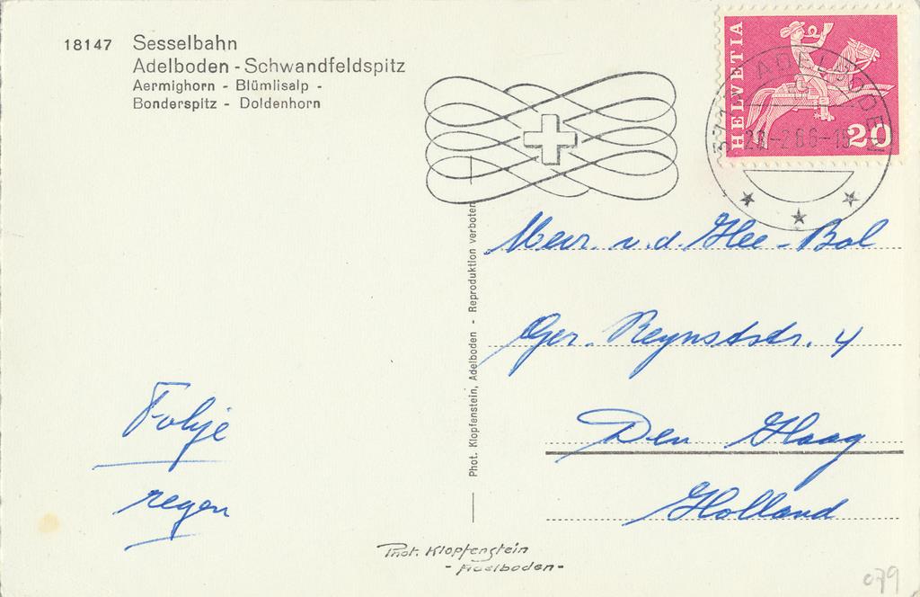 KRST006-5279_1.jpg Sesselbahn - Adelboden-Schwandfeldspitz [006-5279 - Afbeelding 2