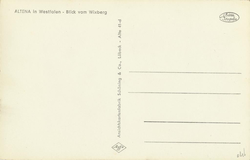 KRST006-5346_1.jpg Altena i Westf Blick vom Wixberg [006-5346 - Afbeelding 2