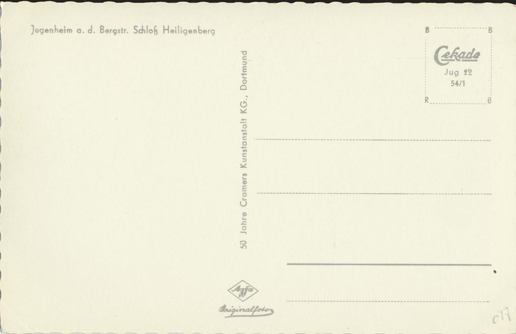 KRST006-5817_1.jpg Schloß Heiligenberg -Jugendheim ad Bergstr [006-5817 - Afbeelding 2