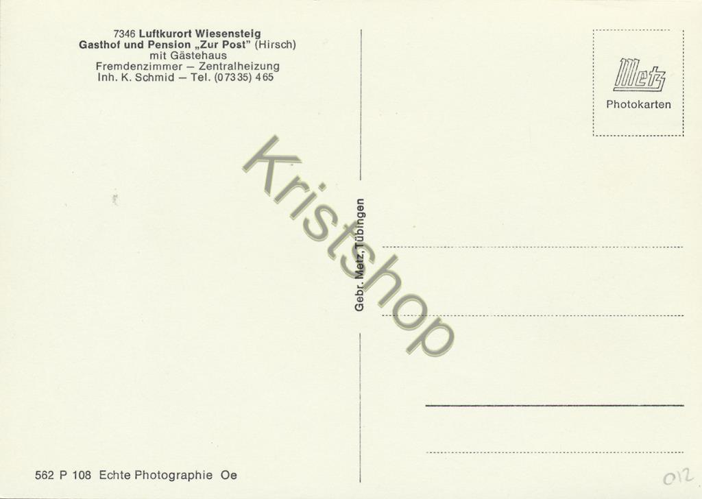 KRST006-6412_1.jpg Wiesensteig - Gasthof ZUR POST [006-6412 - Afbeelding 2