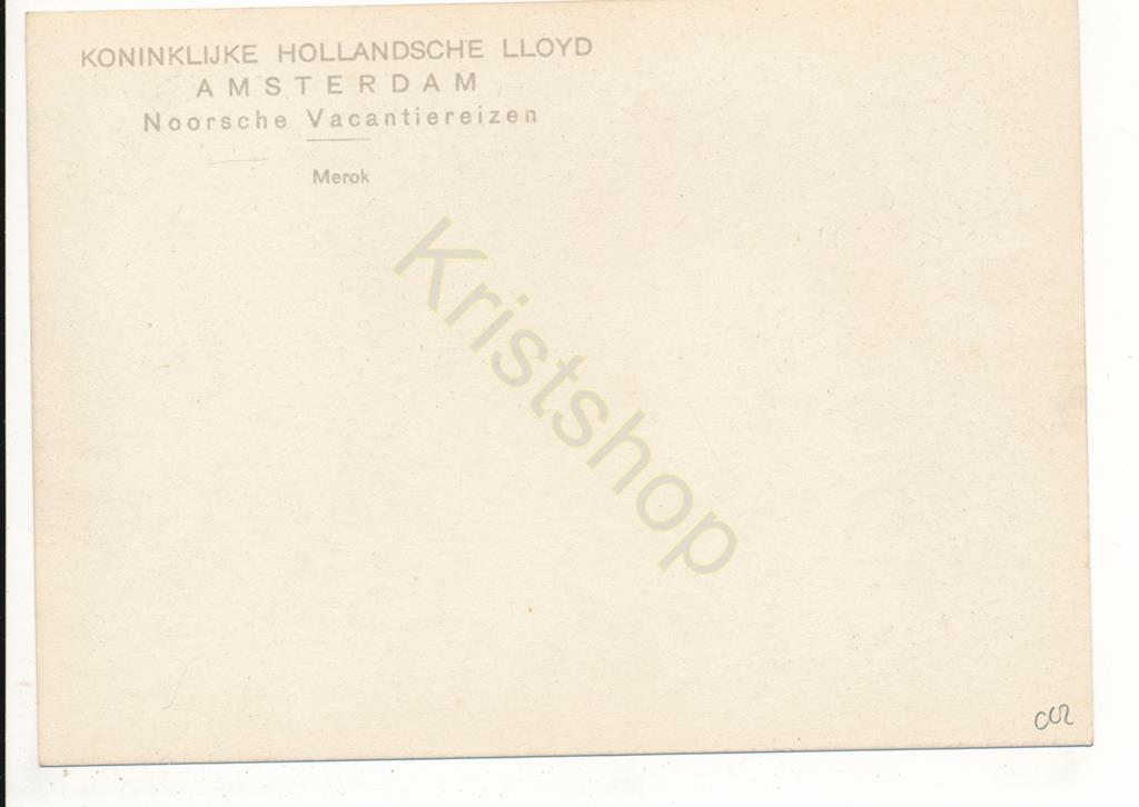 KRST006-7402_1.jpg Kon Hollandsche Lloyd - Amsterdam - Noorsche Vac Reizen - Merok [006-7402 - Afbeelding 2