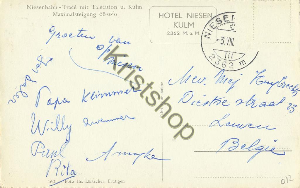 KRST007-0112_1.jpg Niesenbahn - Tracé mit Talstation u Kulm [KRST007-0112 - Afbeelding 2