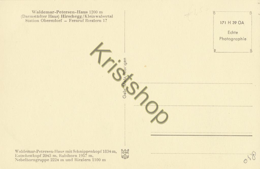 KRST007-0258_1.jpg Hirschberg - Waldemar Petersen Haus - Station Oberstdorf [KRST007-0258 - Afbeelding 2