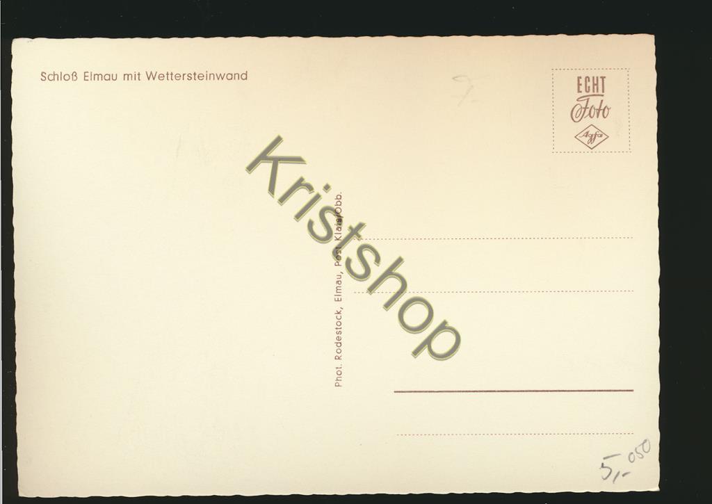 KRST007-0550_1.jpg Schloß Elmau mit Wettersteinwand [KRST007-0550 - Afbeelding 2