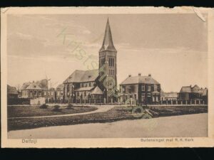 Delfzijl - Buitensingel met R.K. Kerk [KRST007-6745
